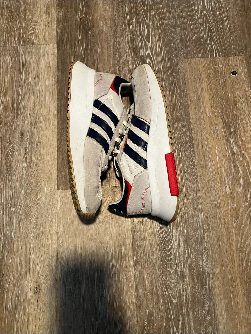 adidas Cream Navy Red Retro Trainer Sneakers
